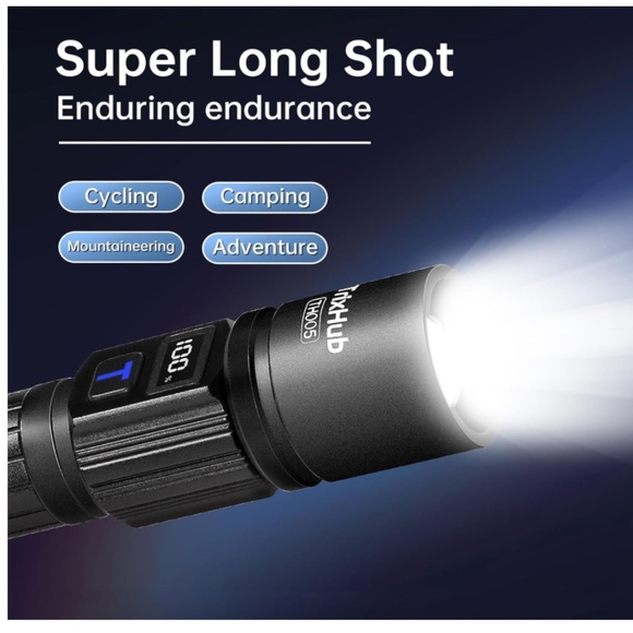 T401 (2 PACK) NEW Ultra Bright Long Range Tactical Flashlight Rechargeable - Picture 6 of 6